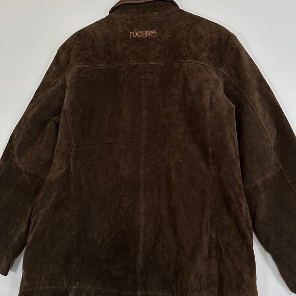 Vintage Disney Store Winnie The Pooh Suede Leather Jacket Coat Women's Brown XXL - Picture 10 of 16